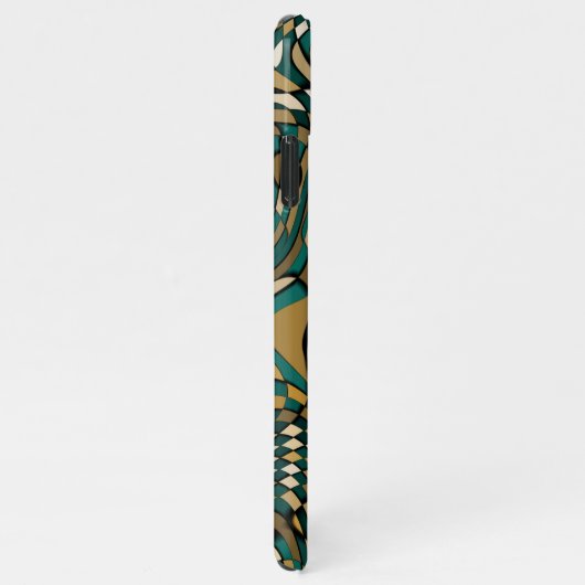 Coque iPhone 11Pro Max Moderne Taupe vert foncé Brown Black Art Motif (Côté droit)