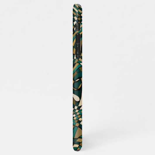 Coque iPhone 11Pro Max Moderne Taupe vert foncé Brown Black Art Motif (Côté gauche)