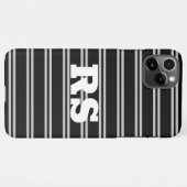 Coque iPhone 11Pro Max Monogramme blanc en gras, lignes gris en gras sur  (Dos Horizontal)