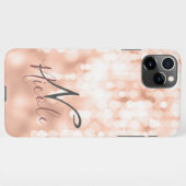 Coque iPhone 11Pro Max Monogramme de brillance d'or Rose (Dos Horizontal)