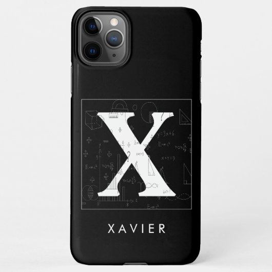 Coque iPhone 11Pro Max Monogramme mathématique - Xavier (Dos)