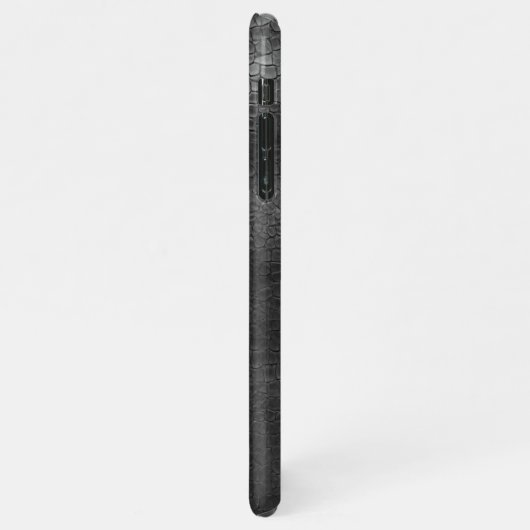 Coque iPhone 11Pro Max Monogramme moderne élégant en cuir noir (Côté gauche)
