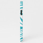 Coque iPhone 11Pro Max Monogramme Turquoise Striped Zebra Pattern tendanc (Côté droit)