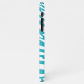 Coque iPhone 11Pro Max Monogramme Turquoise Striped Zebra Pattern tendanc (Côté gauche)