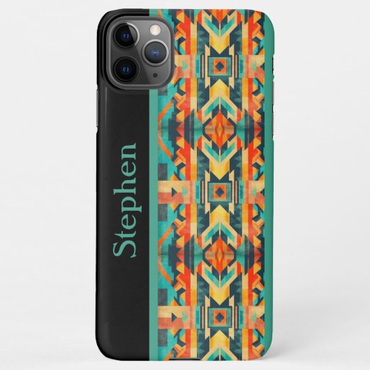 Coque iPhone 11Pro Max Monogrammed Native American Aztec (Dos)