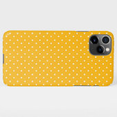 Coque iPhone 11Pro Max Motif à pois blancs jaune moutarde pour iPhone C (Dos Horizontal)