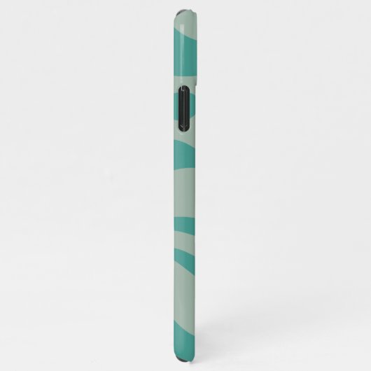 Coque iPhone 11Pro Max Motif Abstrait Rétro Liquid Swirl Muted Turquoise (Côté droit)