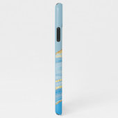 Coque iPhone 11Pro Max Motif d'art en marbre bleu azur (Côté droit)