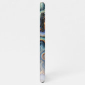 Coque iPhone 11Pro Max Motif d'art en marbre doré bleu Turquoise foncé (Côté gauche)