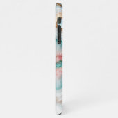 Coque iPhone 11Pro Max Motif d'art en marbre doré rose bleu foncé Turquoi (Côté gauche)