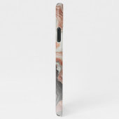 Coque iPhone 11Pro Max Motif d'art en marbre noir gris rose rose (Côté droit)