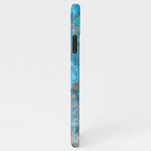 Coque iPhone 11Pro Max Motif d'art en mosaïque gris bleu turquoise (Côté droit)