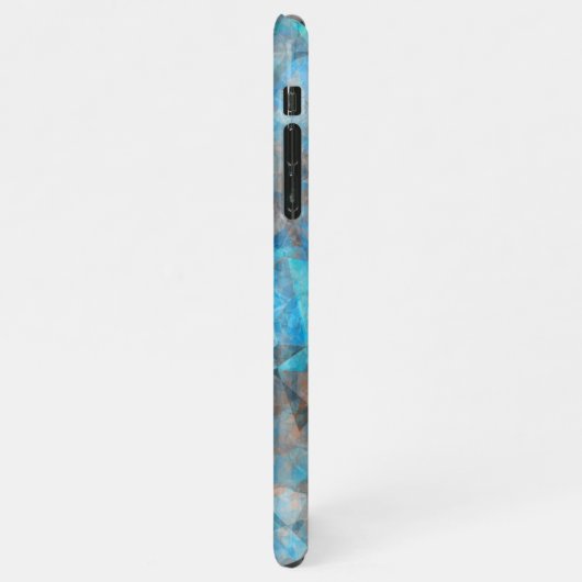 Coque iPhone 11Pro Max Motif d'art en mosaïque gris bleu turquoise (Côté gauche)