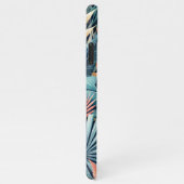 Coque iPhone 11Pro Max Motif d'art Feuille turquoise bleu vert rose orang (Côté droit)