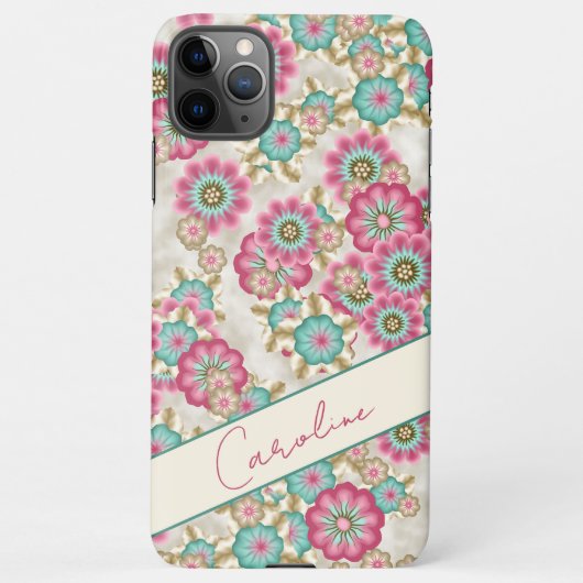 Coque iPhone 11Pro Max Motif d'art Fleurs japonaises Abstraites personnal (Dos)