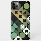 Coque iPhone 11Pro Max Motif d'art noir Turquoise bleu rétro personnalisé (Dos)