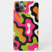 Coque iPhone 11Pro Max Motif d'art Orange Hot Rose Black Amorphes (Dos)