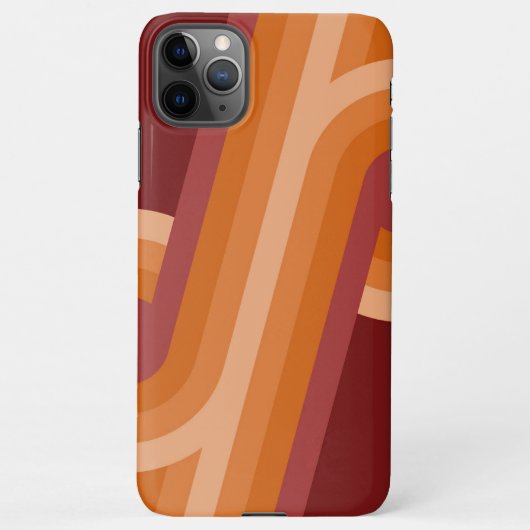 Coque iPhone 11Pro Max Motif d'art rétro rouge orange marron foncé (Dos)