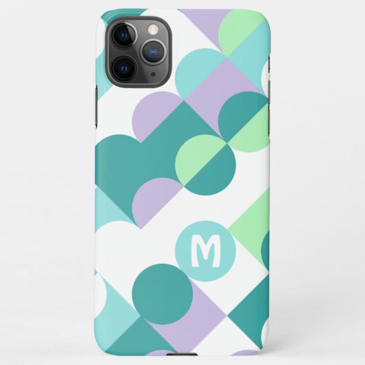Coque iPhone 11Pro Max Motif d'art rétro Turquoise personnalisé (Dos)