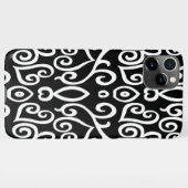 Coque iPhone 11Pro Max Motif de coeur noir et blanc (Dos Horizontal)