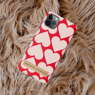 Coque iPhone 11Pro Max Motif de coeur romantique et rouge moderne