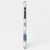 Coque iPhone 11Pro Max Motif de fleurs bleues (Côté gauche)