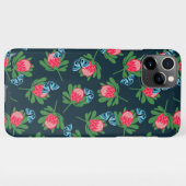 Coque iPhone 11Pro Max motif de fleurs et de papillons (Dos Horizontal)