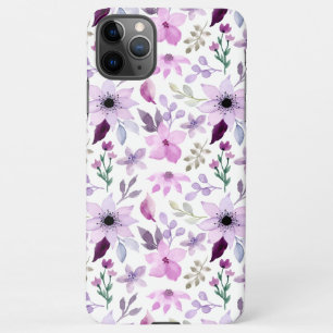 Coque iPhone 11Pro Max Motif de fleurs rose et violet élégant