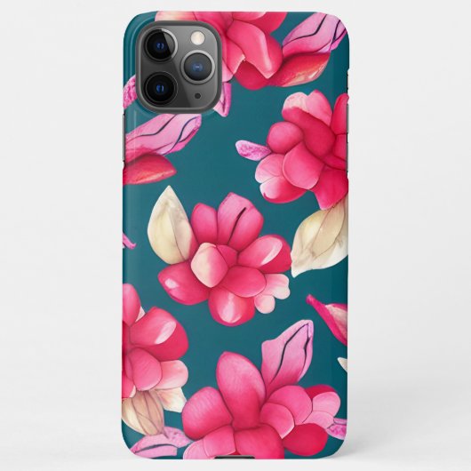 Coque iPhone 11Pro Max Motif de fleurs roses rétro  (Dos)