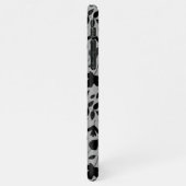 Coque iPhone 11Pro Max Motif Feuille tombé noir sur gris (Côté gauche)
