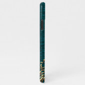 Coque iPhone 11Pro Max Motif Floral damassé or personnalisé Vert bleu Tur (Côté droit)