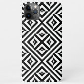Coque iPhone 11Pro Max Motif géométrique d'art rayé noir et blanc (Dos)