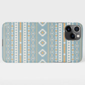 Coque iPhone 11Pro Max Motif Motif Mixte Aztec Crème Bleu Orange (Dos Horizontal)