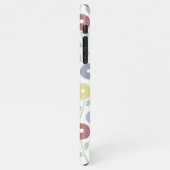 Coque iPhone 11Pro Max Motif Répété de Fleurs Floues Pastels sur Fond Bla (Côté gauche)