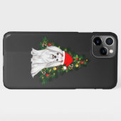 Coque iPhone 11Pro Max Noël maltais, Noël Chien maltais de Noël avec chap (Dos Horizontal)