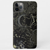 Coque iPhone 11Pro Max Noir d'art Abstrait (Dos)