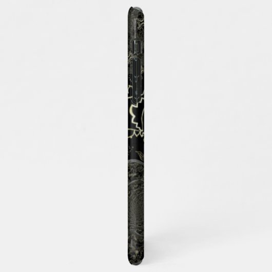 Coque iPhone 11Pro Max Noir d'art Abstrait (Côté gauche)