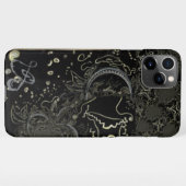 Coque iPhone 11Pro Max Noir d'art Abstrait (Dos Horizontal)