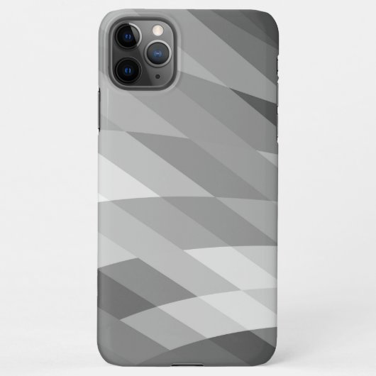 Coque iPhone 11Pro Max Noir, Gris, Blanc Géométrique Abstrait (Dos)