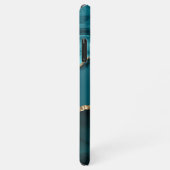 Coque iPhone 11Pro Max Nom & Monogramme, Agate noir Turquoise, Texte Turq (Côté droit)