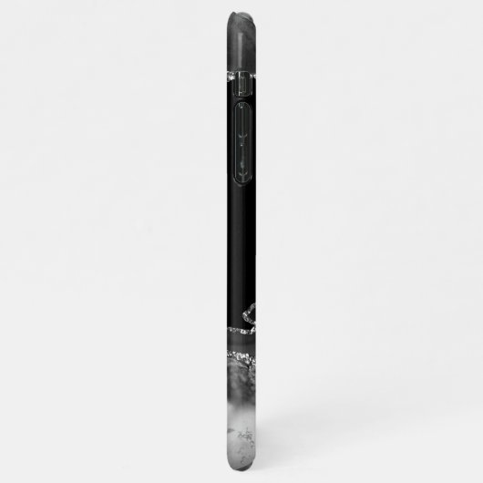 Coque iPhone 11Pro Max Nom & Monogramme, Gris noir, Or blanc Texte (Côté gauche)