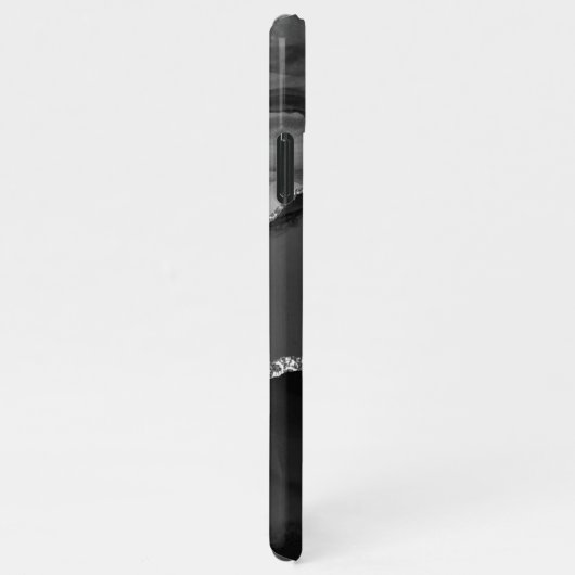 Coque iPhone 11Pro Max Nom & Monogramme, Gris Noir, Texte Blanc Or (Côté droit)