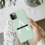 Coque iPhone 11Pro Max Nom personnalisé de la menthe pastel minimaliste<br><div class="desc">Nom personnalisé de la menthe pastel minimaliste</div>
