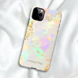 Coque iPhone 11Pro Max nom personnalisé opal pierre design<br><div class="desc">coque iphone photo opal gemstone</div>