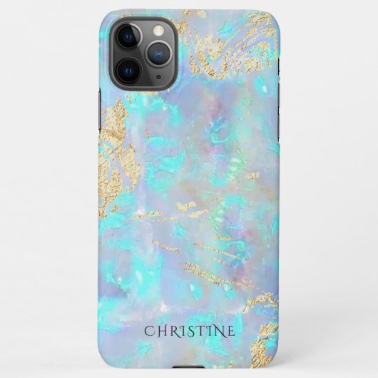 Coque iPhone 11Pro Max nom personnalisé opal stone (Dos)