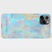 Coque iPhone 11Pro Max nom personnalisé opal stone (Dos Horizontal)