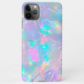 Coque iPhone 11Pro Max opal gemstone violet faux feuille (Dos)