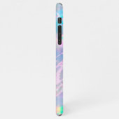 Coque iPhone 11Pro Max opal gemstone violet faux feuille (Côté gauche)