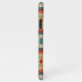 Coque iPhone 11Pro Max Orange Rouge Turquoise Ethnique Mosaic Art Motif (Côté droit)