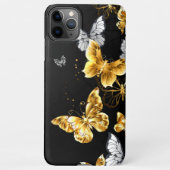 Coque iPhone 11Pro Max Papillons d'or et de blanc (Dos)